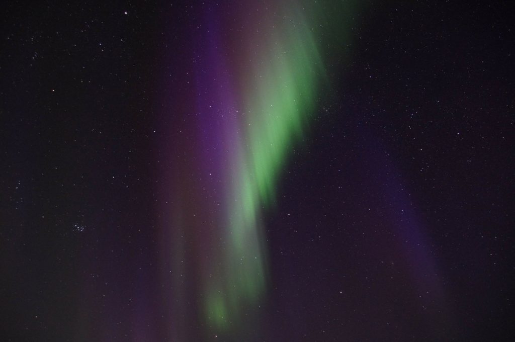 Coloured Auroras in the Arctic Sky