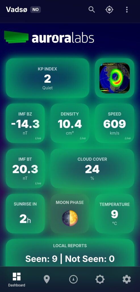 Aurora forecast app
